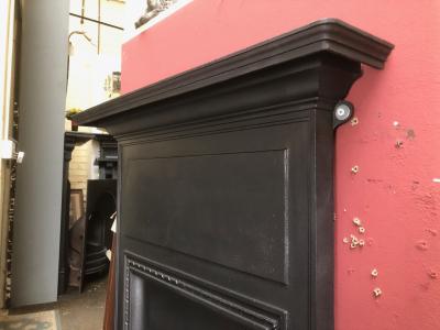 Antique 1920s / 1930s Cast Iron Bedroom Fireplace - side