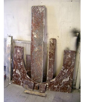 Antique Marble Surround Before Resoration in bits