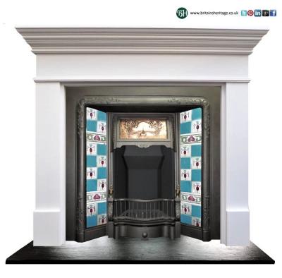 art nouveau tiled fireplace