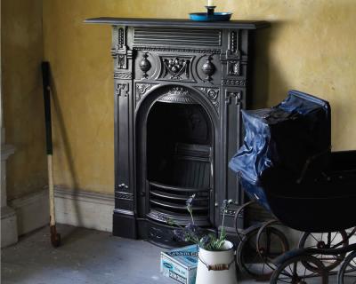 Paddington Small Cast Iron Combination Fireplace - Black - scene