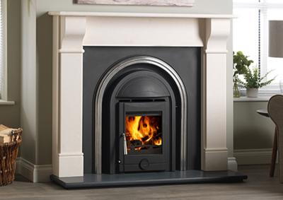 Majestic Cast Iron Arched Insert Integrated With Eco Stove - room