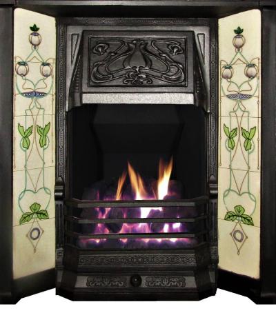 art nouveau fireplace tiles